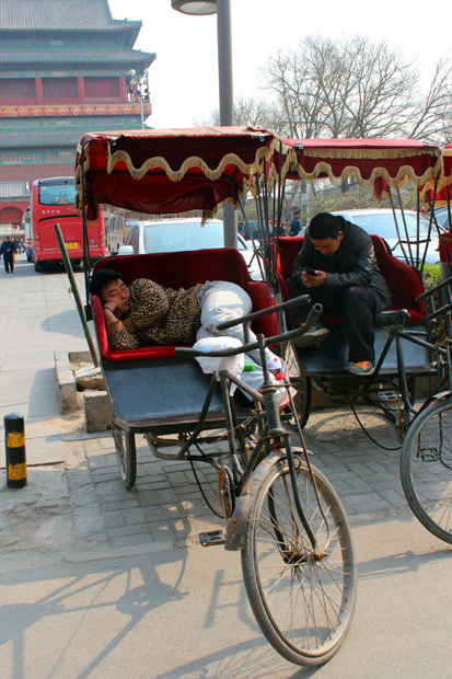 Cycle Rickshaw drivers are taking a rest