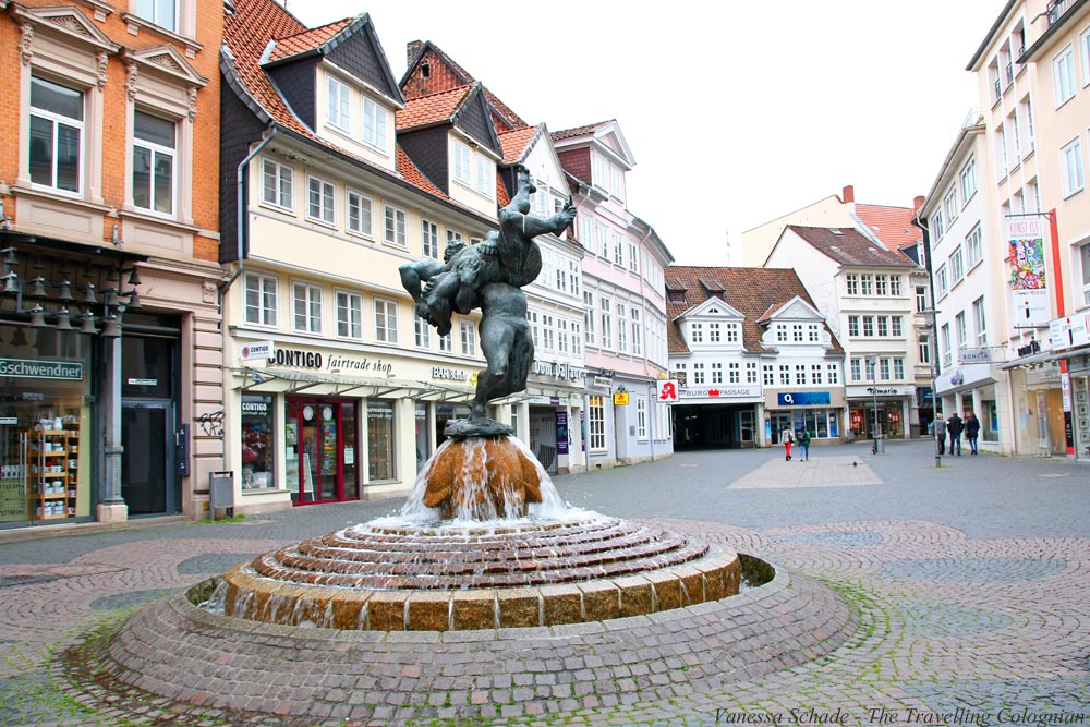 Wrestler Fountain Brunswick Lower Saxony Germany EUROPE