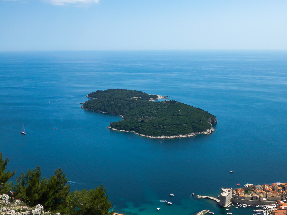 Lokrum Island is located off the coast of Dubrovnik