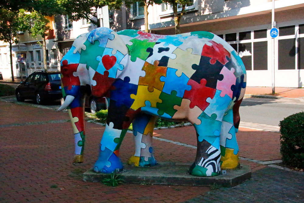 Elefantenskulptur in der Innenstadt von Hamm