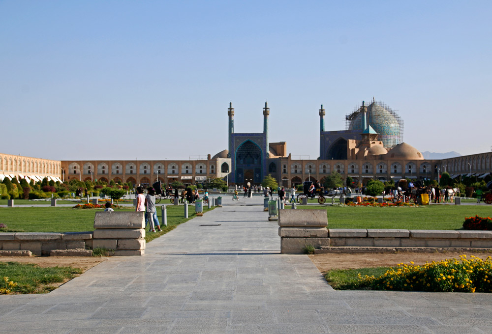 Der Naqsch-e Jahan-Platz mit der Schah-Moschee in Isfahan, Iran