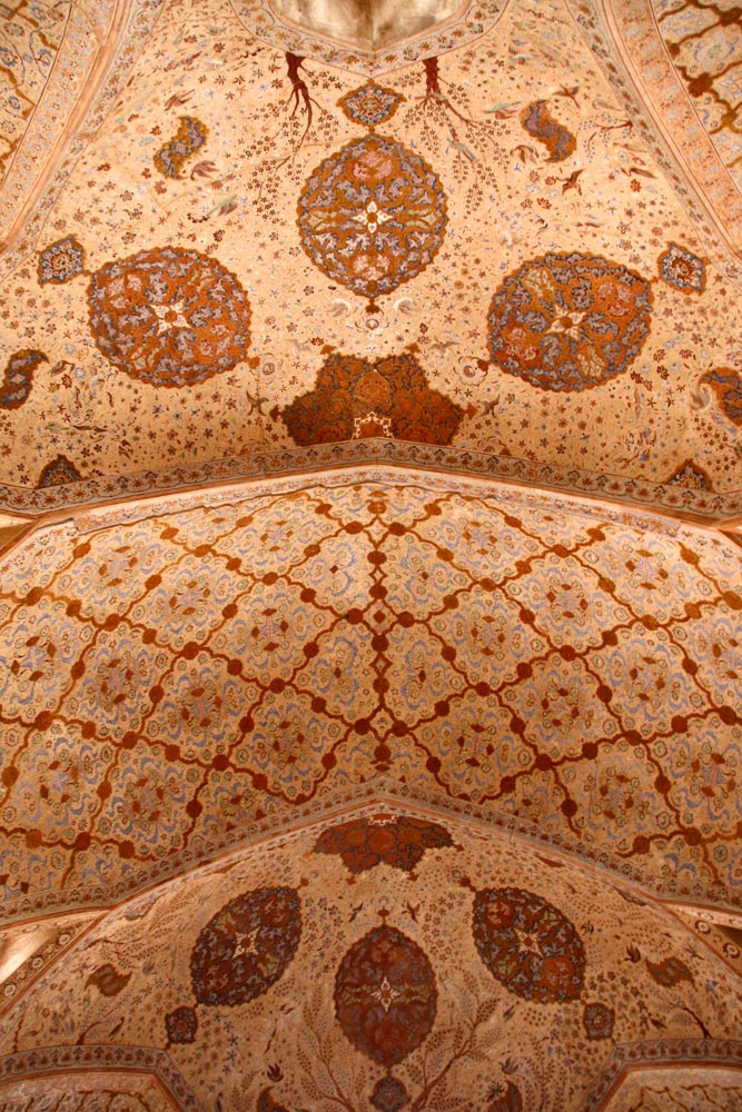 Arched ceiling in the Ali Qapu Palace in Isfahan, Iran