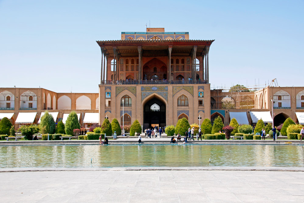 The Ali Qapu Palace at the Naqsh-e Jahan Square in Isfahan, Iran