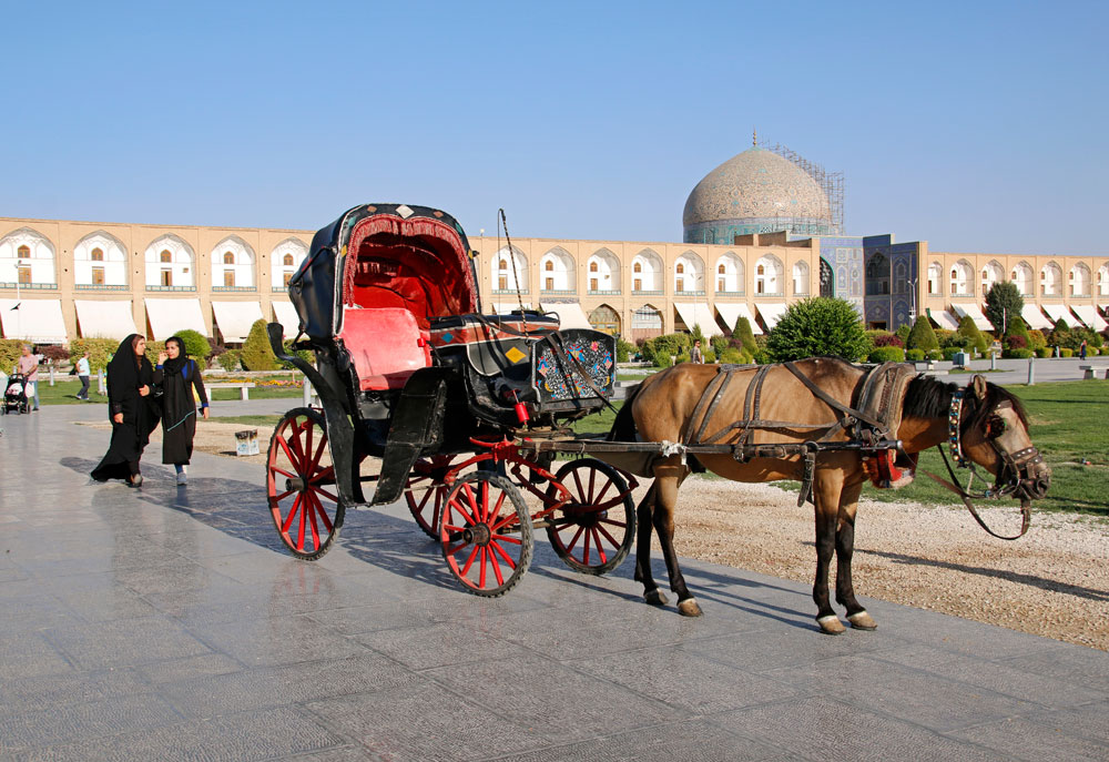 Horse carriage on Naqsh-e Jahan Square in Isfahan, Iran