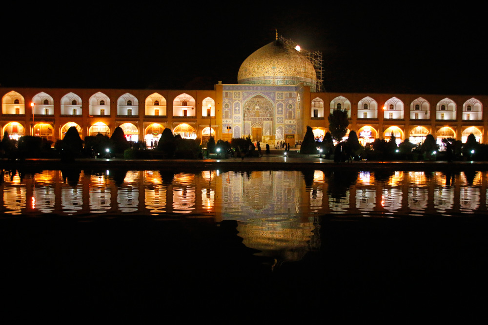 Sheikh Lotfollah Mosque in Isfahan, Iran at Night