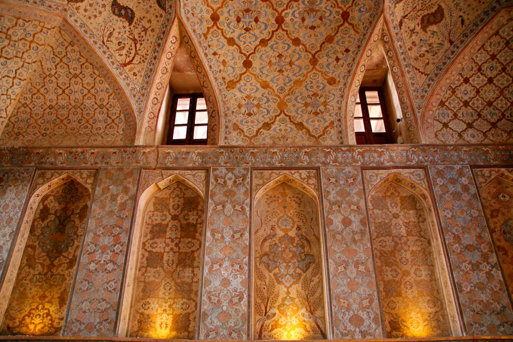 Wall decoration in the Ali Qapu Palace in Isfahan, Iran
