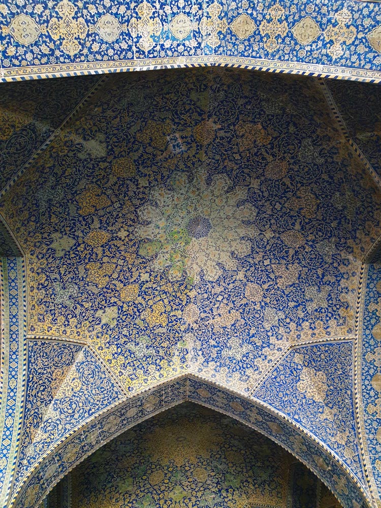 Ceiling ornament in the Shah Mosque in Isfahan, Iran