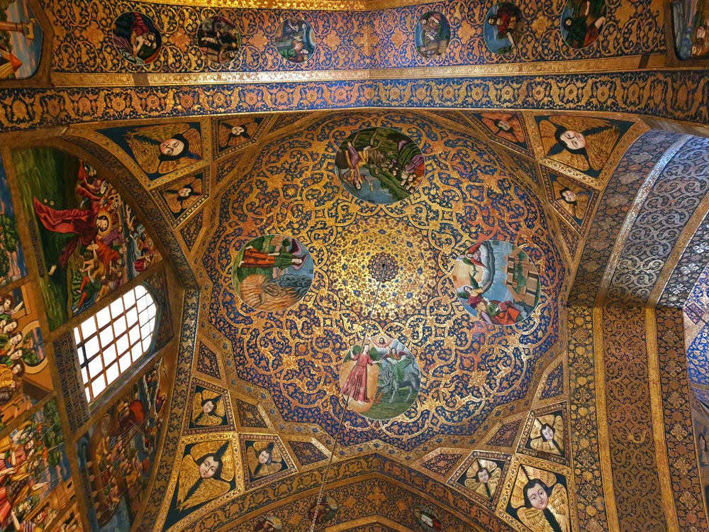 Ceiling fresco in the Vank Cathedral in Isfahan, Iran