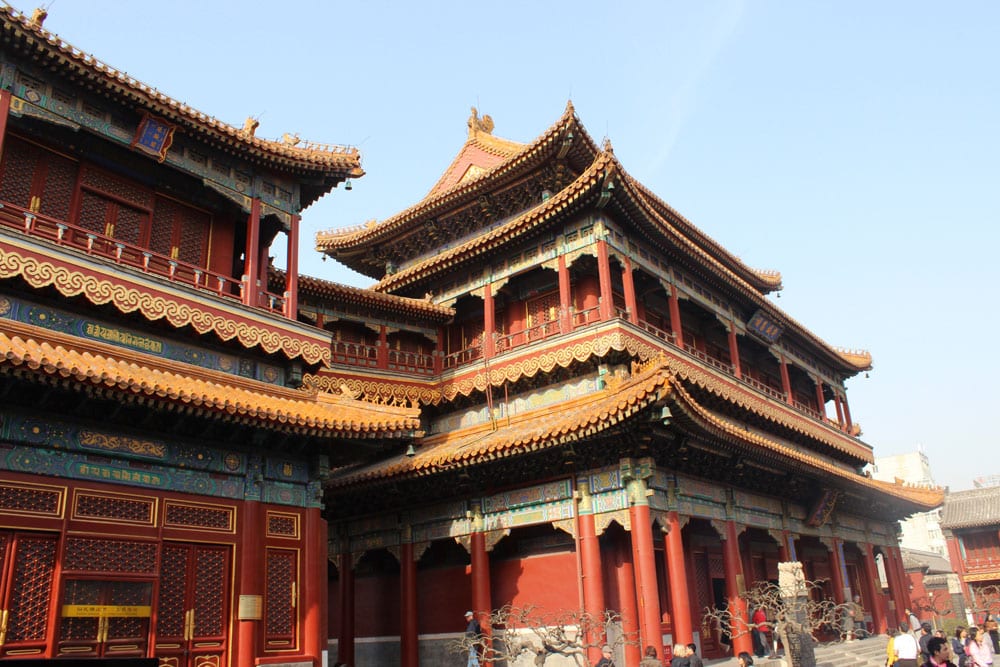 Der buddhistische Lama-Tempel, auch bekannt als Yonghe Gong, in Peking, China